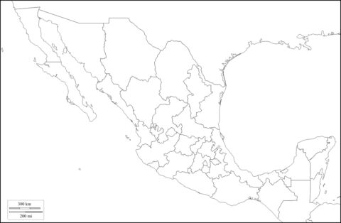 Dibujo de Mapa Imprimible de México para Colorear