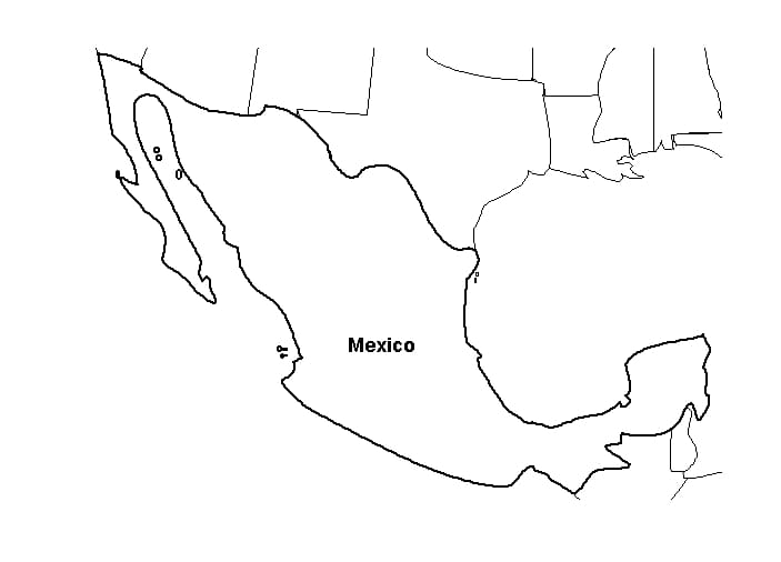 Dibujo de Mapa de México Esquema Hd para Colorear