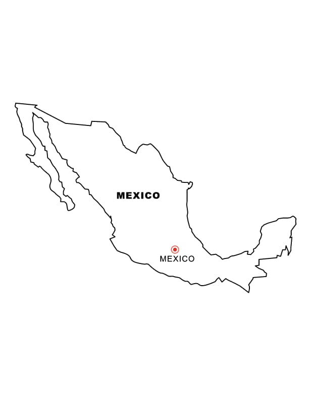 Dibujo de Mapa de México imagen Hd para Colorear