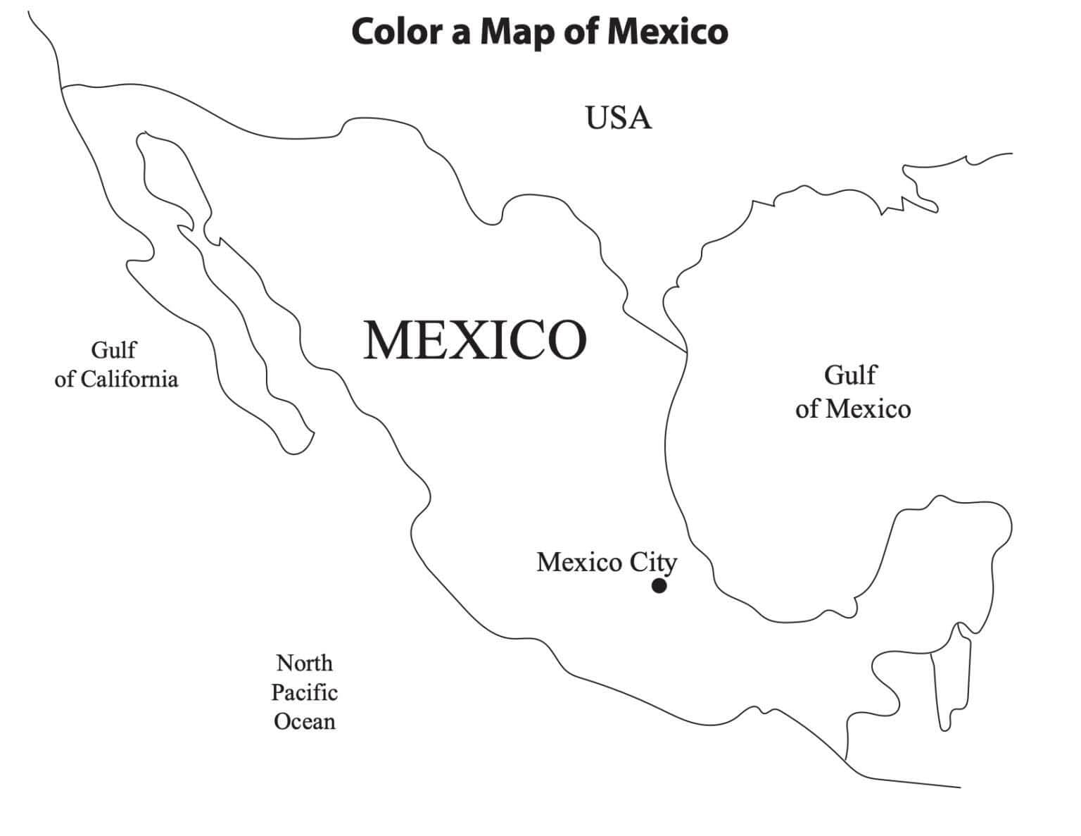 Dibujo de Mapa de México Gratis para Colorear