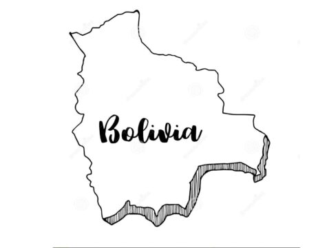 Dibujo de Mapa de Bolivia Esquema para Colorear
