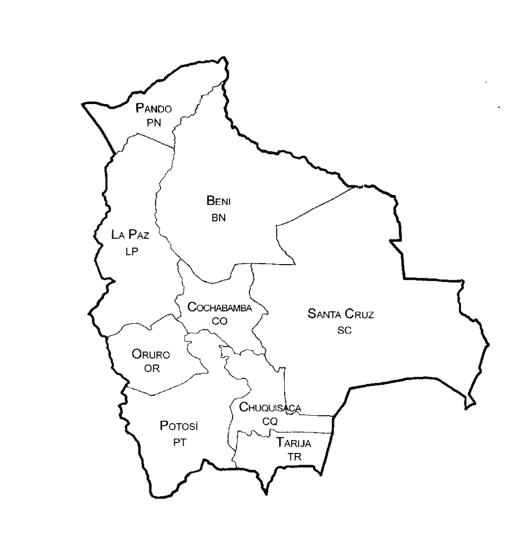 Dibujo de Mapa de Bolivia para Colorear Gratis para niños para Colorear