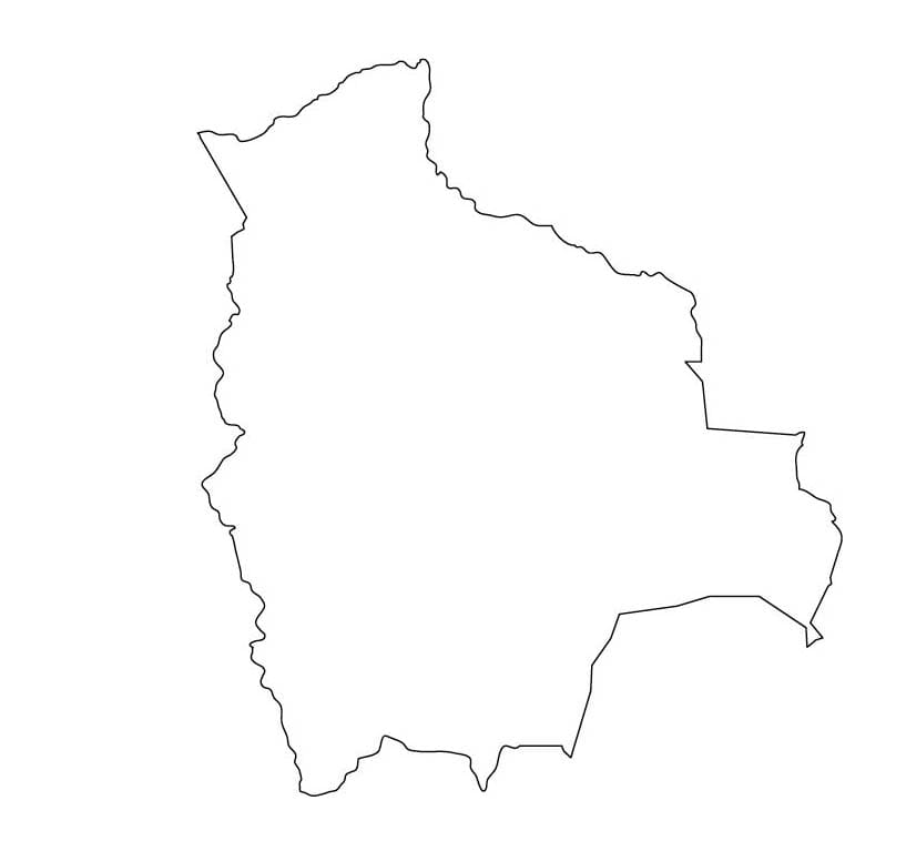 Dibujo de Mapa en Blanco de Bolivia Esquema Hd para Colorear