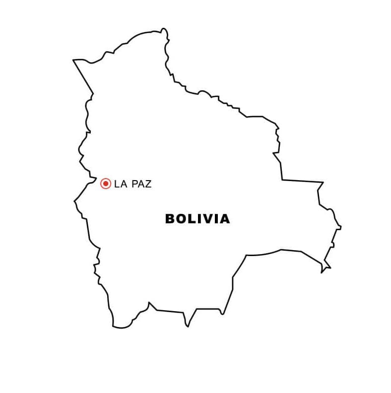 Dibujo de Mapa en Blanco de Bolivia imagen Hd para Colorear