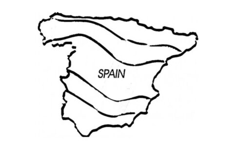 Dibujo de Mapa de España Esquema para Colorear