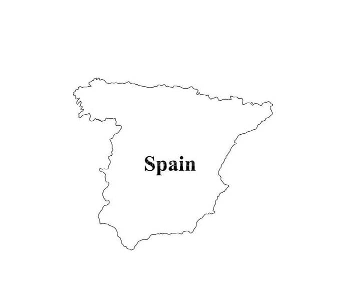 Dibujo de Mapa de España imagen Hd para Colorear