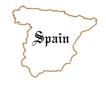 Dibujo de Mapa en Blanco de España Esquema para Colorear