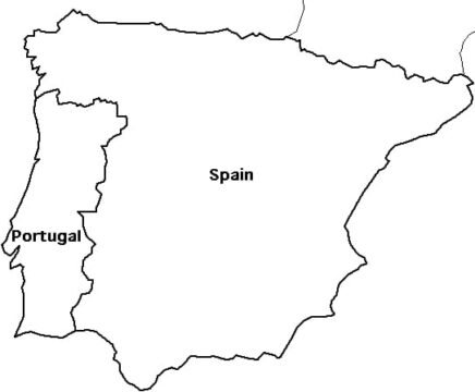 Dibujo de Mapa en Blanco de España imagen Hd para Colorear