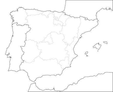 Dibujo de Mapa en Blanco de España imagen Imprimible Hd para Colorear