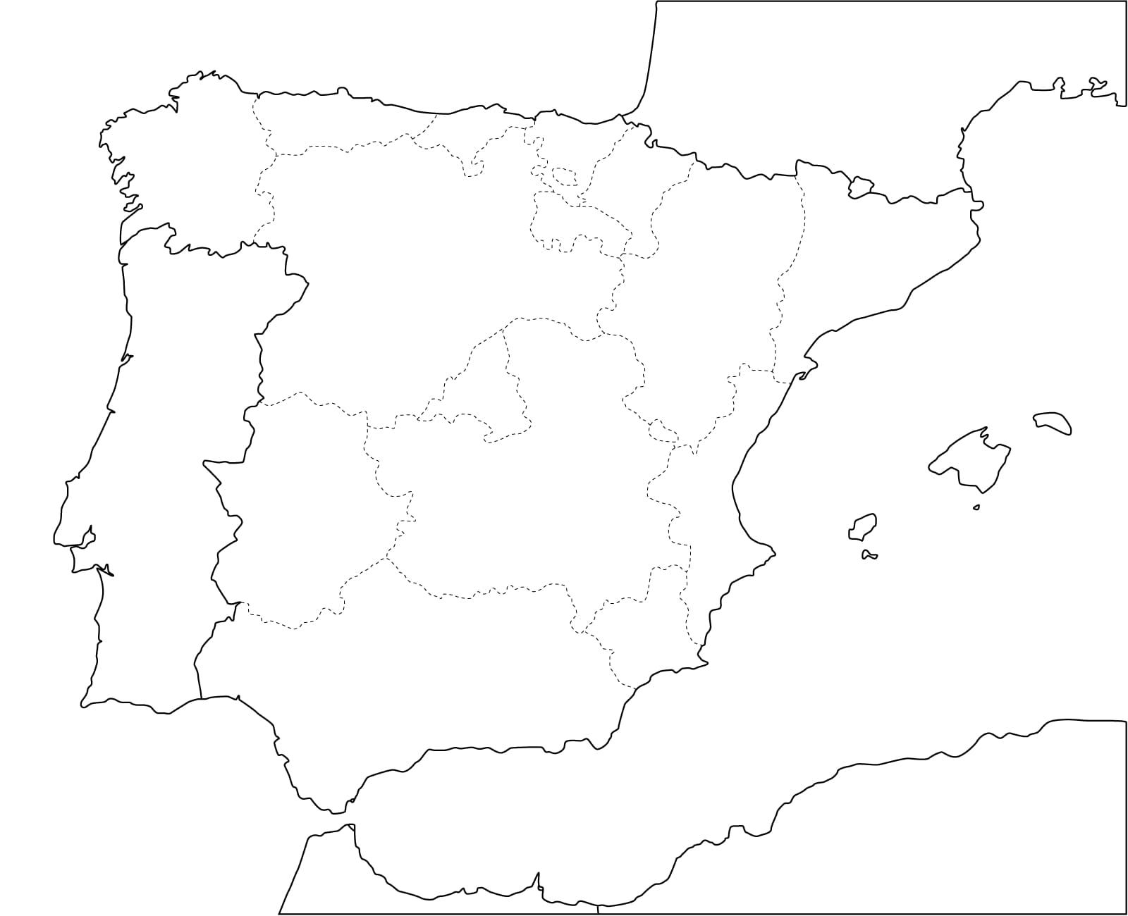 Dibujo de Mapa en Blanco de España imagen Imprimible Hd para Colorear
