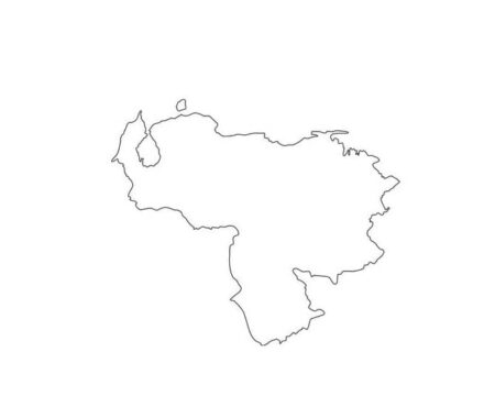 Dibujo de Imagen de Esquema de Mapa de Venezuela Gratis para Colorear