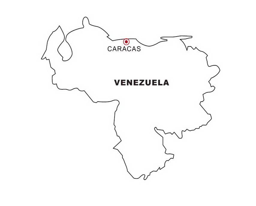 Dibujo de Mapa Imprimible de Venezuela Hd para Colorear