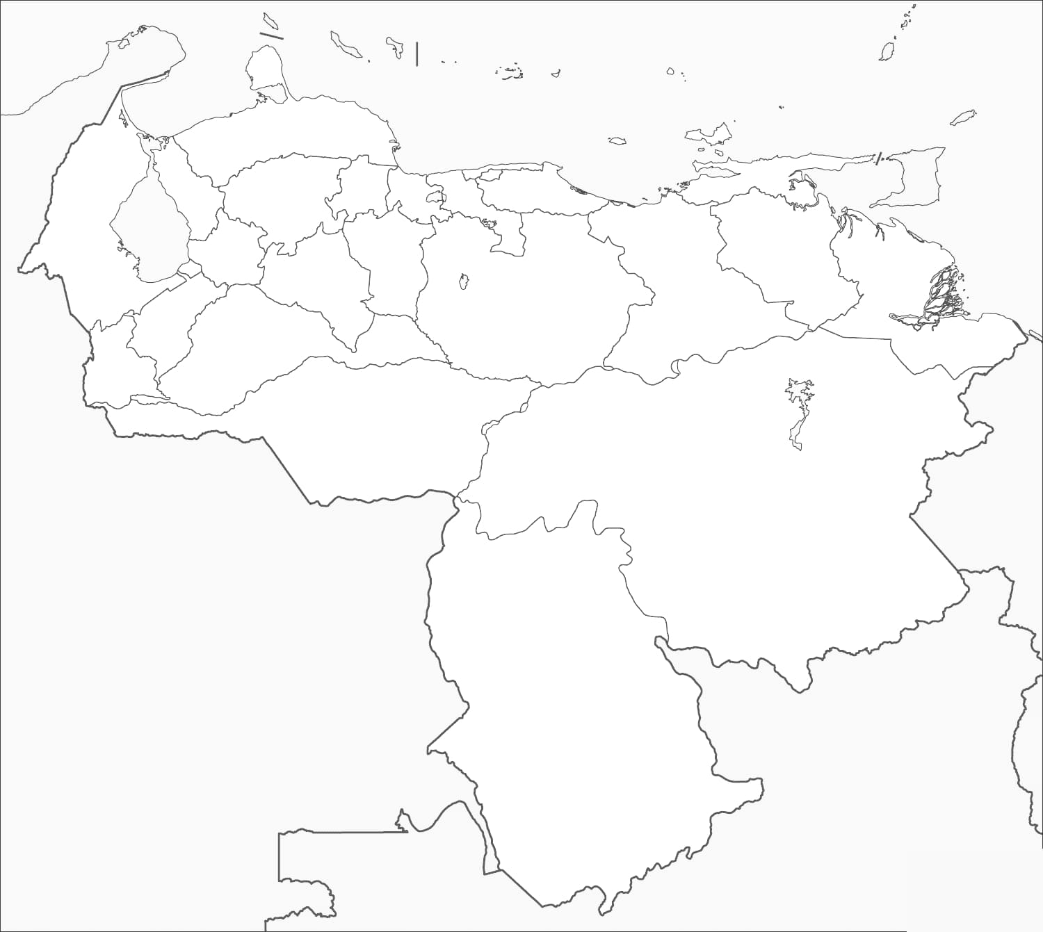 Dibujo de Mapa de Venezuela Gratis para Colorear