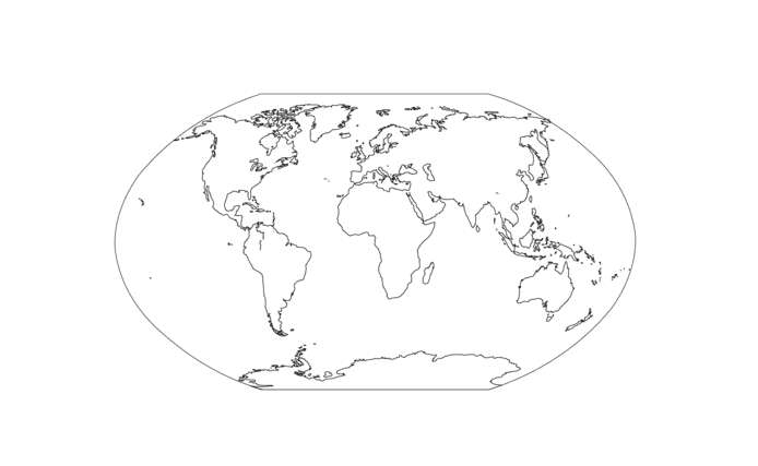 Dibujo de Iimagen de Mapa del Mundo en Blanco para Colorear