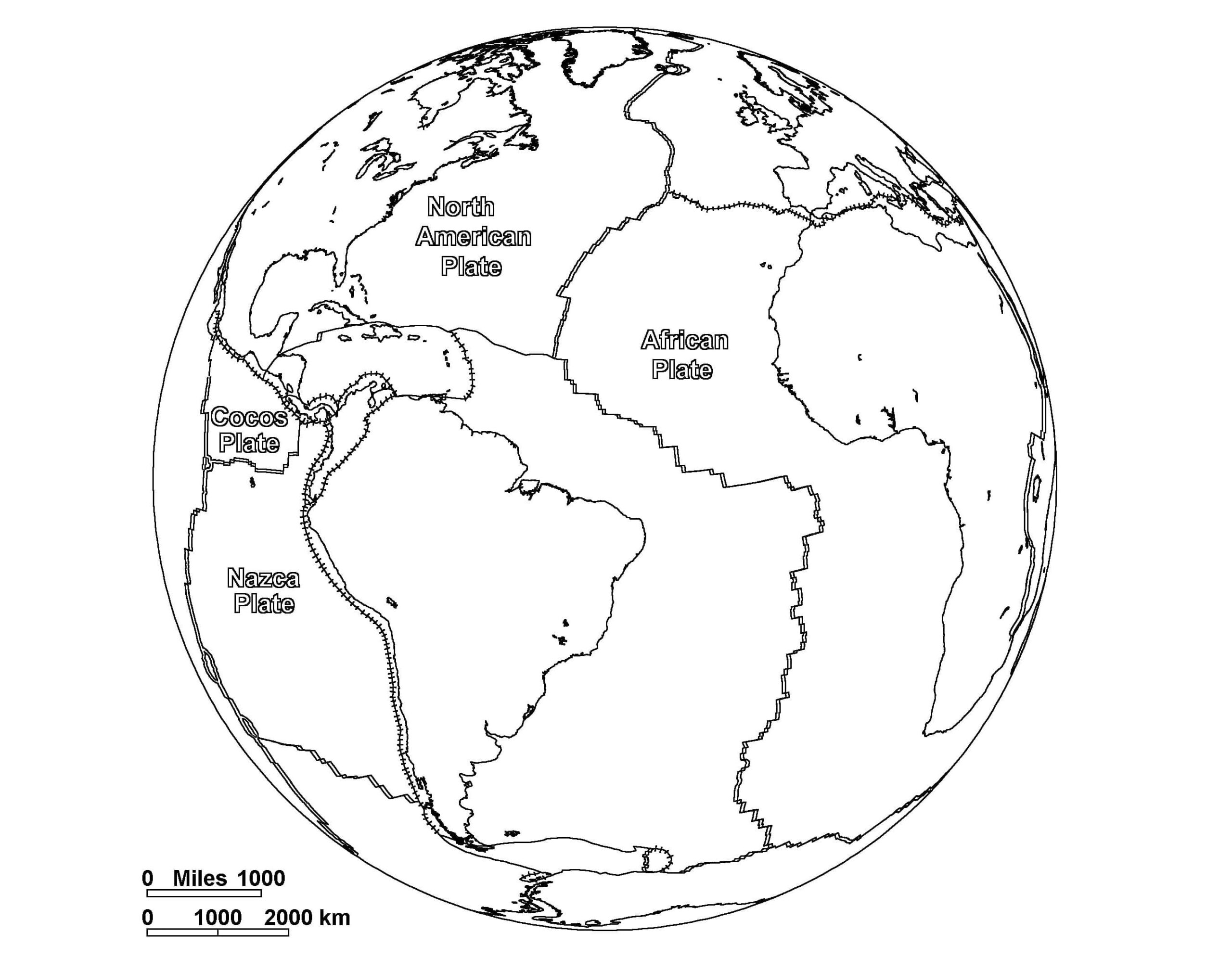 Dibujo de Mapa del Mundo de Alta definición para Colorear Scaled para Colorear