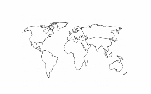Dibujo de Mapa del Mundo en Blanco para Colorear
