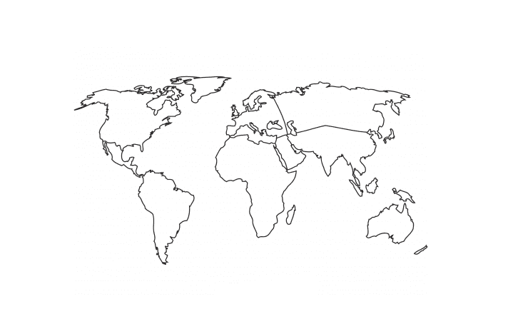 Dibujo de Mapa del Mundo en Blanco para Colorear