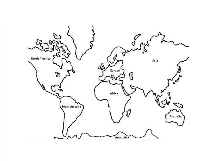 Dibujo de Mapamundi para niños para Colorear
