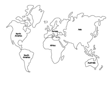 Dibujo de Países del Mapa Mundial para Colorear