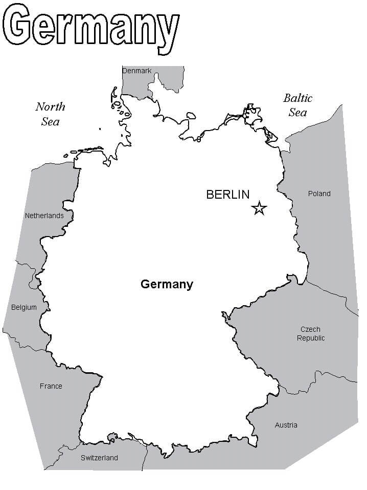 Dibujo de Mapa de Alemania para Colorear