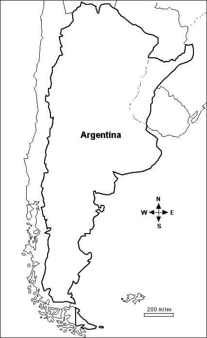Dibujo de Mapa de Argentina para Colorear