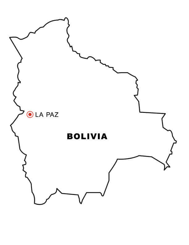 Dibujo de Mapa de Bolivia para Colorear