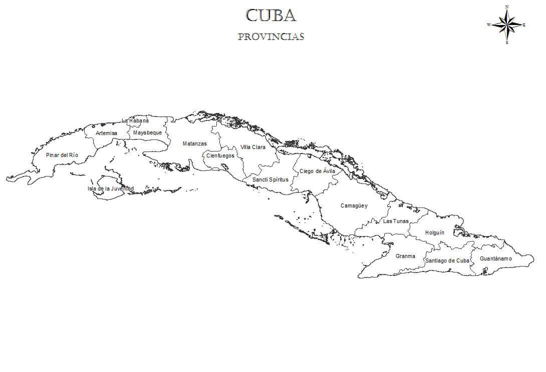 Dibujo de Mapa de Cuba para Colorear