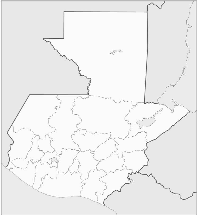 Dibujo de Mapa de Guatemala para Colorear