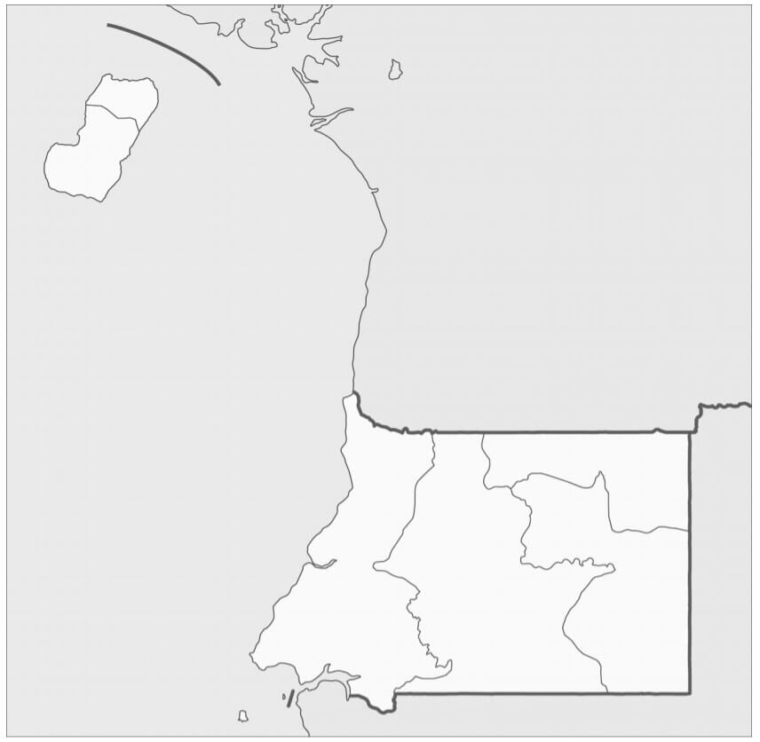 Dibujo de Mapa de Guinea Ecuatorial para Colorear