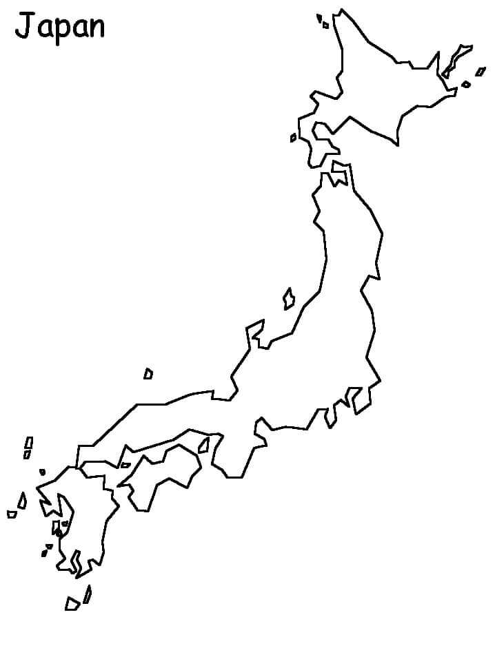 Dibujo de Mapa de Japón para Colorear
