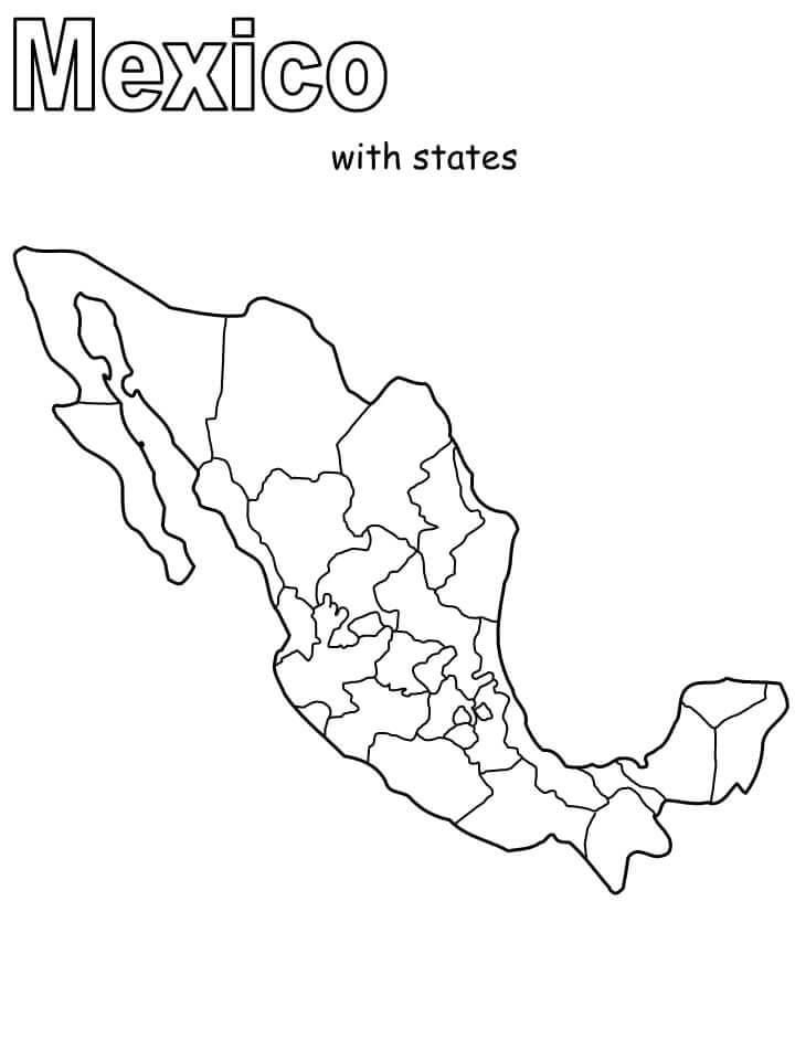 Dibujo de Mapa de México para Colorear