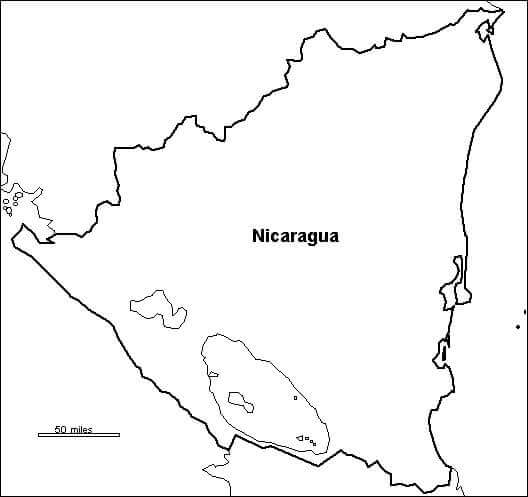 Dibujo de Mapa de Nicaragua para Colorear