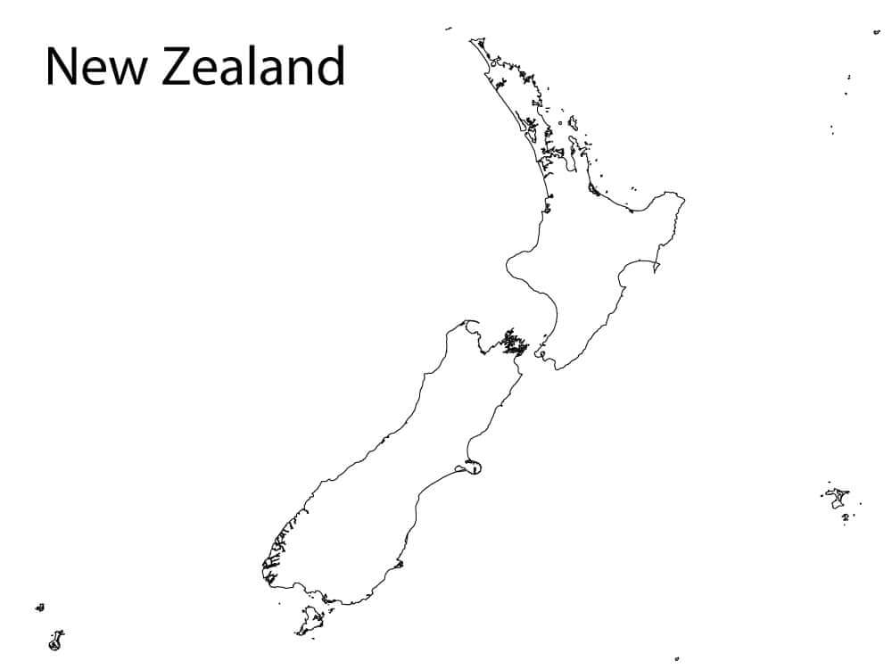 Dibujo de Mapa de Nueva Zelanda para Colorear