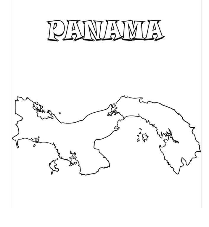 Dibujo de Mapa de Panamá para Colorear