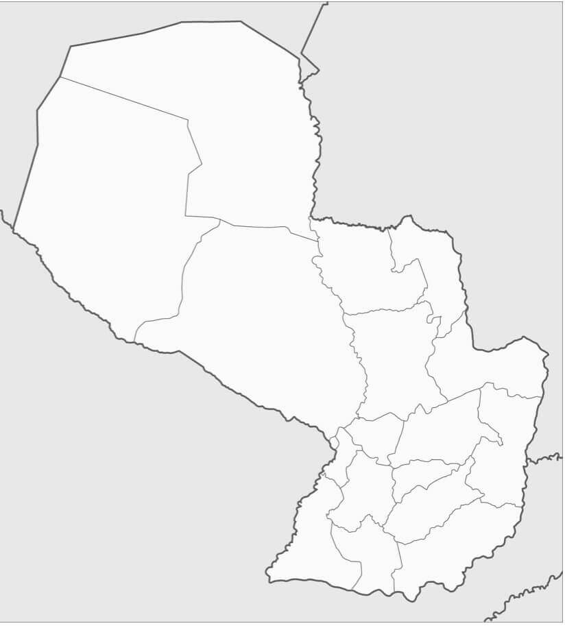 Dibujo de Mapa de Paraguay para Colorear