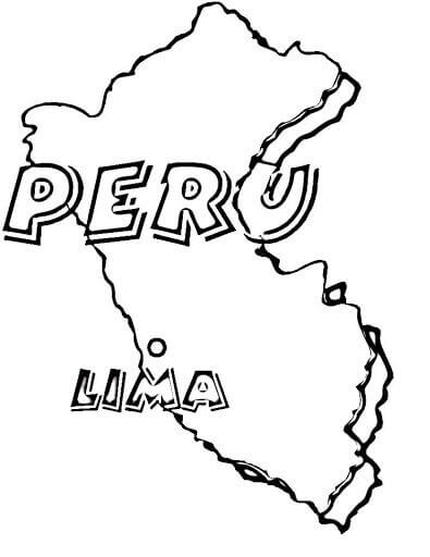 Dibujo de Mapa de Perú para Colorear