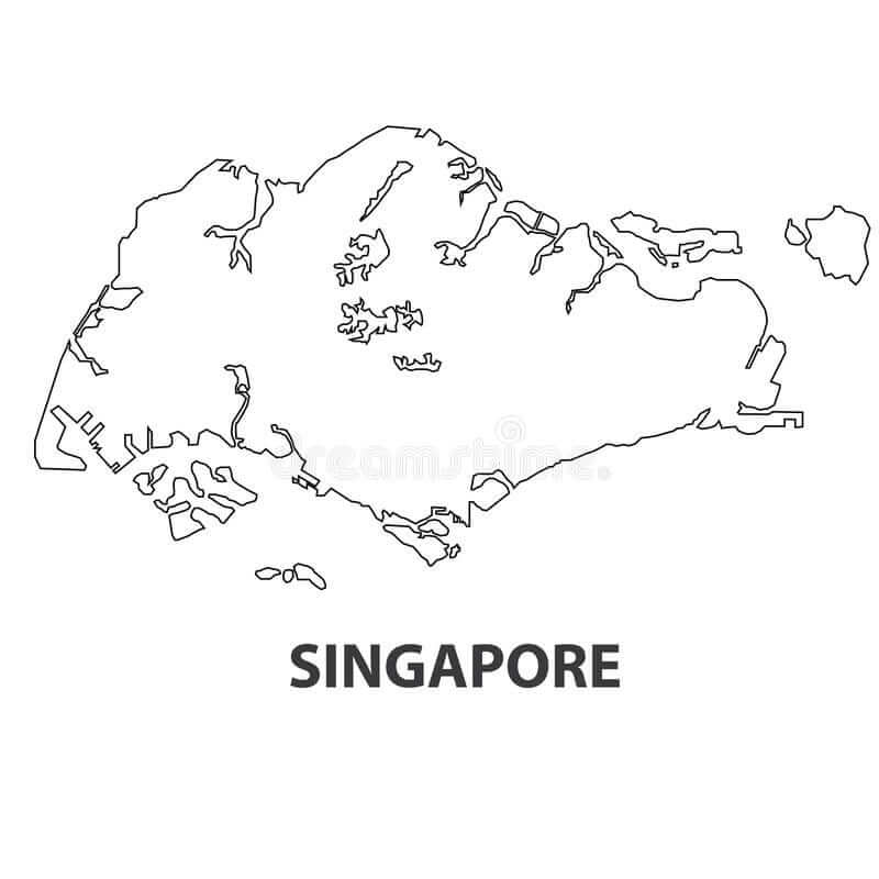 Dibujo de Mapa de Singapur para Colorear