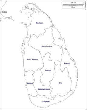 Dibujo de Mapa de Sri Lanka para Colorear