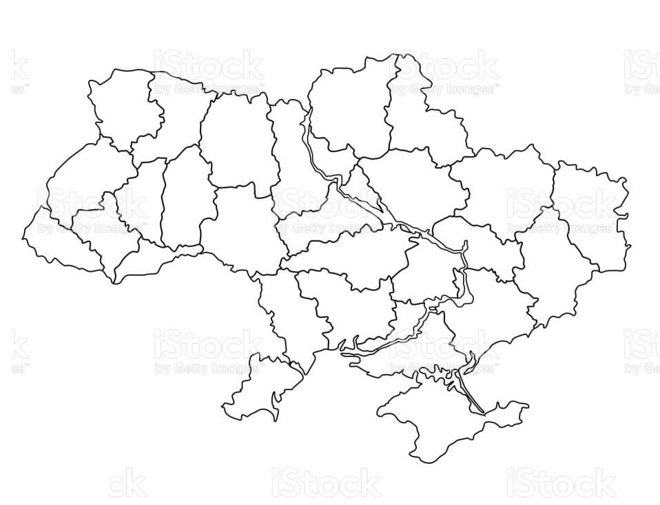 Dibujo de Mapa de Ucrania para Colorear
