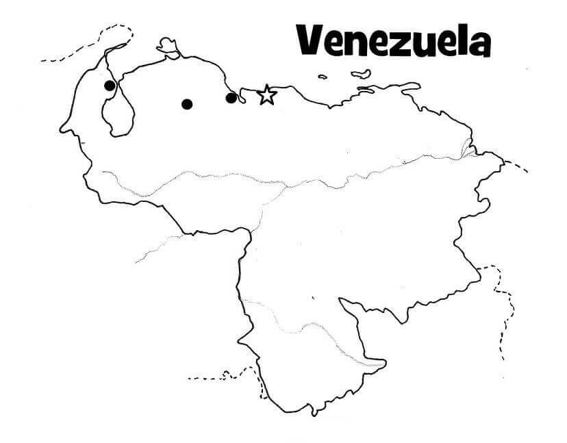 Dibujo de Mapa de Venezuela para Colorear