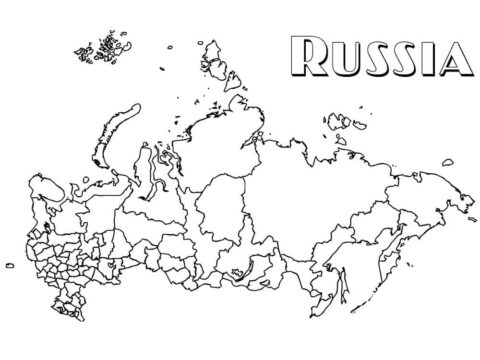 Dibujo de Rusia Mapa para Colorear