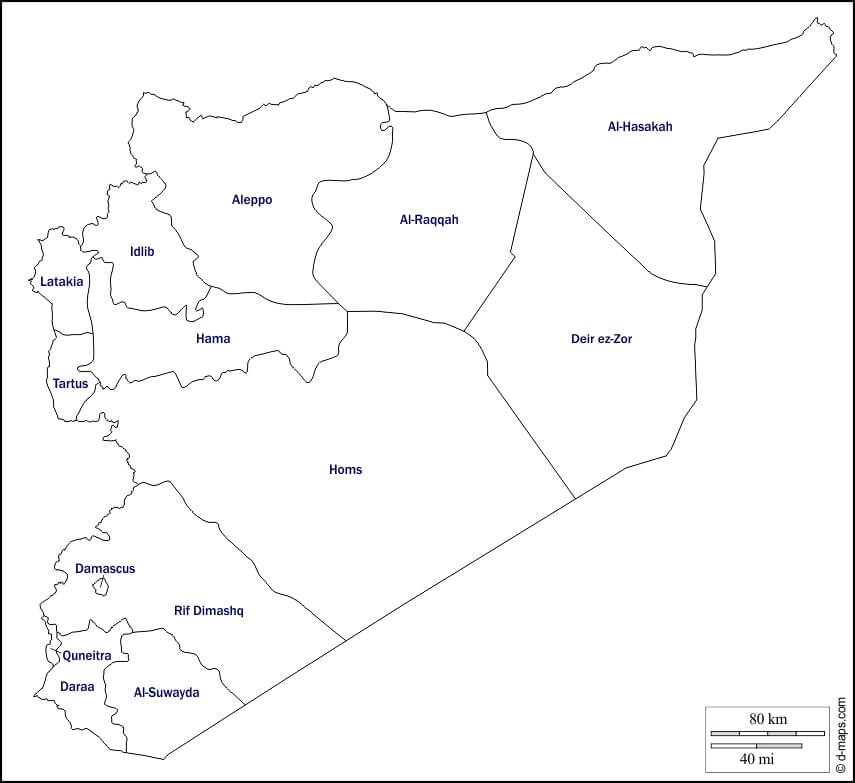 Dibujo de Siria Mapa para Colorear