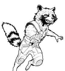 Dibujo de Mapache Cohete Enojado para Colorear