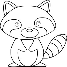 Dibujo de Mapache Lindo para Colorear