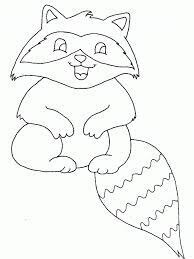 Dibujo de Mapache Sentado para Colorear