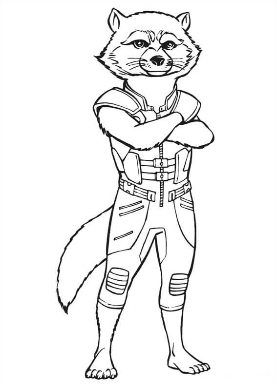 Dibujo de Mapache Cohete para Colorear