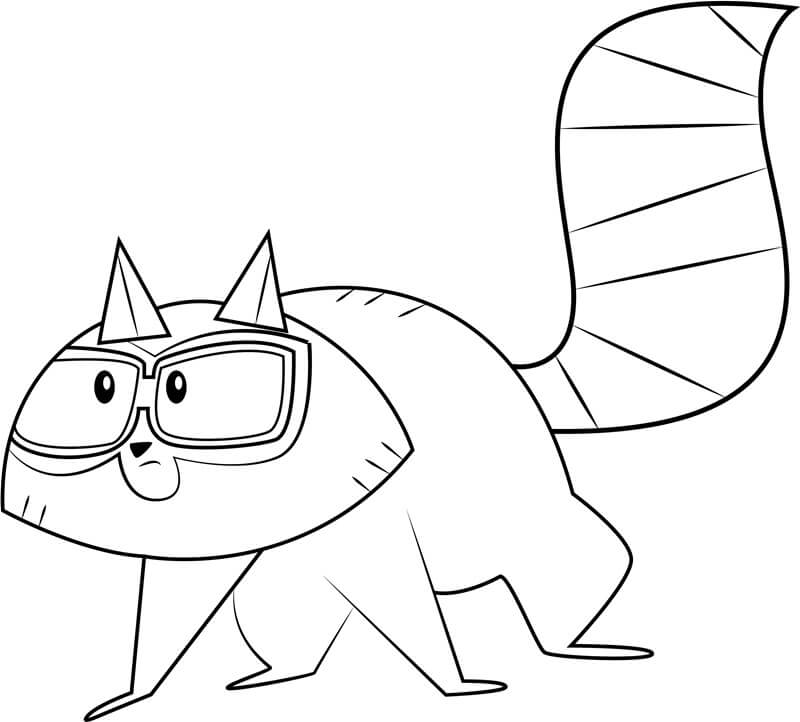 Dibujo de Mapache de Total Drama para Colorear