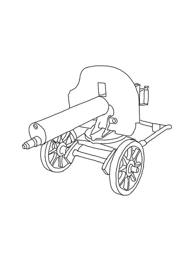 Dibujo de Ametralladora Grande para Colorear