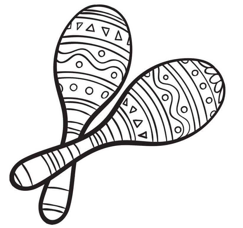 Dibujo de Mandala Maracas para Colorear