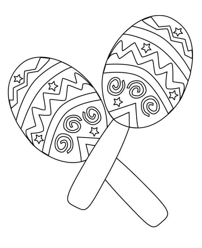Dibujo de Maracas Geniales para Colorear
